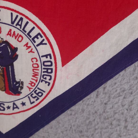 Vintage Boy Scouts America Bandana 1957 Red Neckerchief Jamboree Valley Forge - Picture 5 of 13